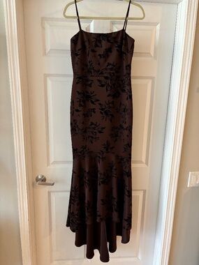 Brown and Black Floral Dress